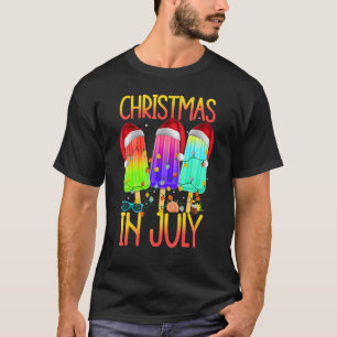 T-shirt Christmas In July Ice Pops À Santa Hat Kids Toddl