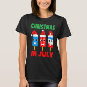T-shirt Christmas In July Ice Pops À Santa Hat Kids Toddl (Devant)