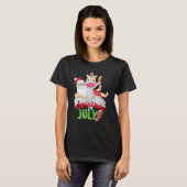 T-shirt Christmas in July  Summer Unicorn Float Xmas (Devant entier)
