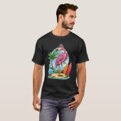 T-shirt Christmas In July  Tropical Flamingo Hawaii Summer (Devant entier)