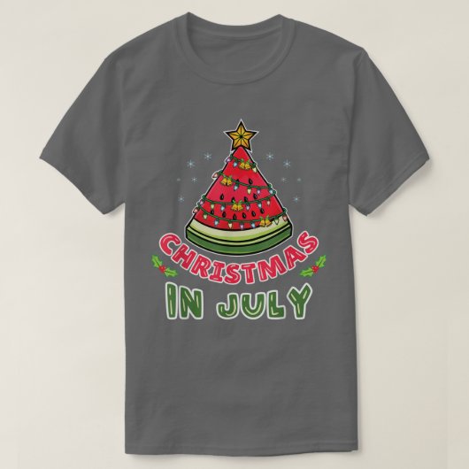 T-shirt Christmas In July Watermelon Christmas Tree (Design devant)