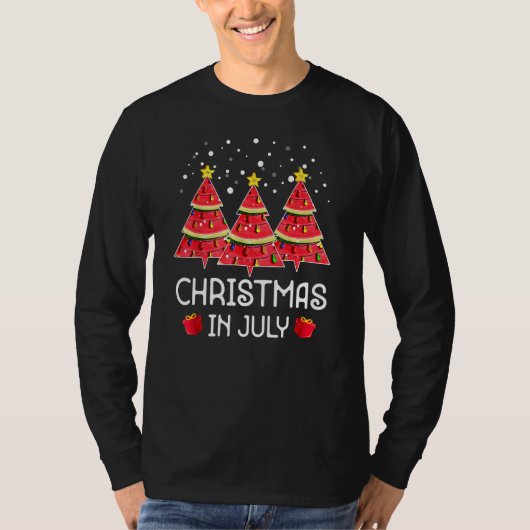 T-shirt Christmas In July Watermelon Summer Vacation Beach (Devant)