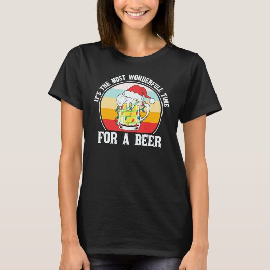 T-shirt Christmas It's The Best Time For A Beer Retro Chri (Devant)