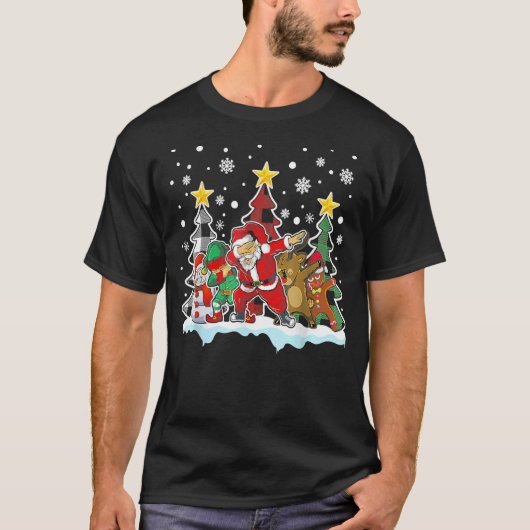 T-shirt Christmas Kids Boys Men Dabbing Santa Elf Deer Fri (Devant)