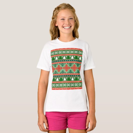 T-shirt Christmas Knitting Pattern (Devant entier)