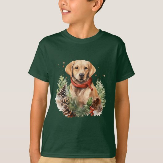 T-shirt Christmas Labrador (Devant)