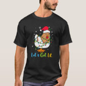 T-shirt Christmas Let's Get Lit Chicken Christmas Tree (Devant)