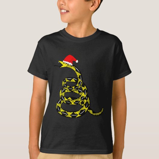 T-shirt Christmas Libertarian Gadsden Don't Tread Snake  (Devant)
