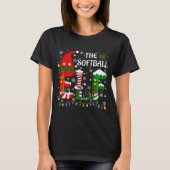 T-shirt Christmas Light Family Matching Pajamas Softball E (Devant)