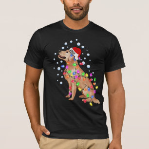 T-shirt Christmas Light Golden retriever Chien Chien Chiot