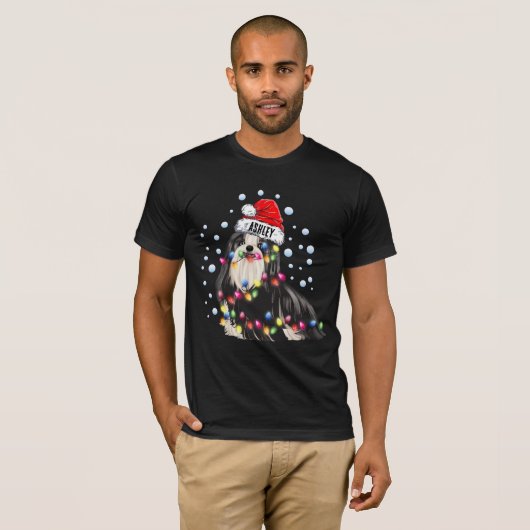 T-shirt Christmas Light Shih tzu Chien Chien Chien Chien C (Devant entier)