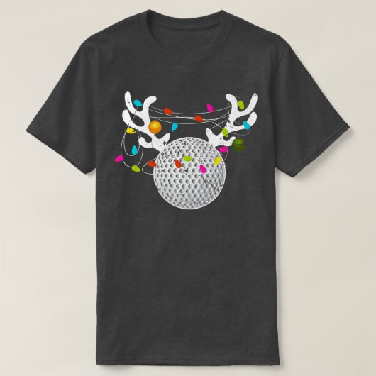 T-shirt Christmas Lights Golf Ball Funny Noël (Design devant)