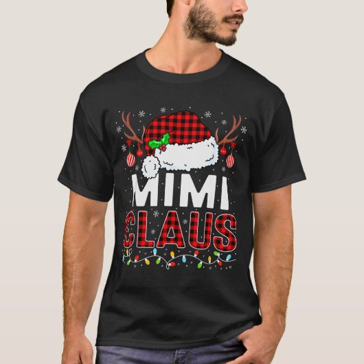 T-shirt Christmas Lights Mimi Claus Family Matching Xmas P (Devant)