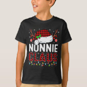 T-shirt Christmas Lights Nonnie Claus Family Matching Xmas (Devant)