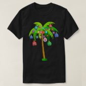 T-shirt Christmas Lights Palm Tree Funny Hawaii Beach Trop (Design devant)