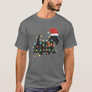 T-shirt Christmas Lights Scottie Amoureux des chiens Funny