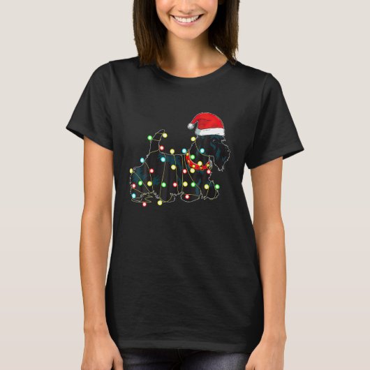 T-shirt Christmas Lights Scottie Amoureux des chiens Funny (Devant)