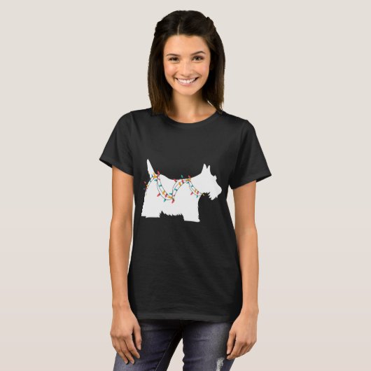 T-shirt Christmas Lights Scottish Terrier un Amoureux des  (Devant entier)
