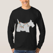 T-shirt Christmas Lights Scottish Terrier un Amoureux des  (Devant)