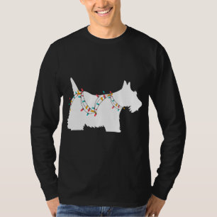 T-shirt Christmas Lights Scottish Terrier un Amoureux des 