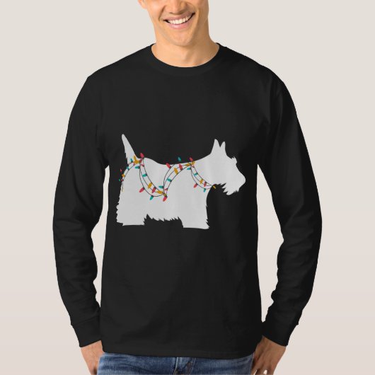 T-shirt Christmas Lights Scottish Terrier un Amoureux des  (Devant)