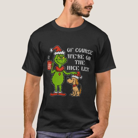 T-shirt Christmas List Santa, Funny Nice List Gift For Dog (Devant)
