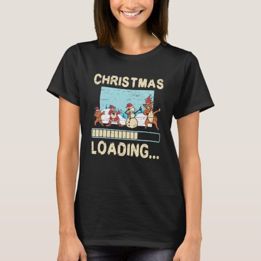 T-shirt Christmas Loading Santa Claus Reindeer Holidays (Devant)