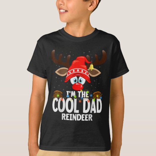 T-shirt Christmas Matching I'm The Cool Dad Reindeer  (Devant)