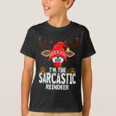 T-shirt Christmas Matching I'm The Sarcastic Reindeer  (Devant)