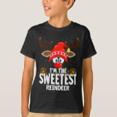 T-shirt Christmas Matching I'm The Sweetest Reindeer  (Devant)