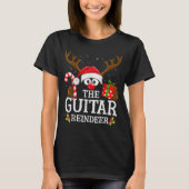 T-shirt Christmas Matching The Guitar Reindeer Family (Devant)