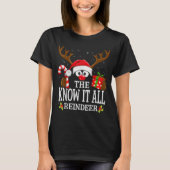 T-shirt Christmas Matching The Know It All Reindeer Family (Devant)
