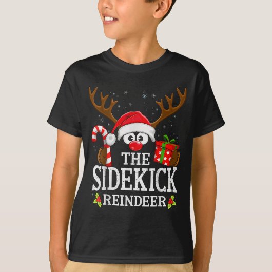 T-shirt Christmas Matching The Sidekick Reindeer Family (Devant)