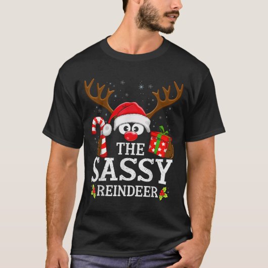 T-shirt Christmas Matching The Sy Reindeer Family  (Devant)