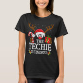 T-shirt Christmas Matching The Techie Reindeer Family (Devant)