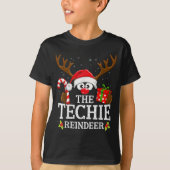 T-shirt Christmas Matching The Techie Reindeer Family (Devant)
