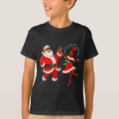 T-shirt Christmas Mr Santa Mrs Claus Dancing African Ameri (Devant)