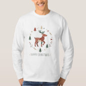 T-shirt Christmas Nordic Geometric Reindeer (Devant)