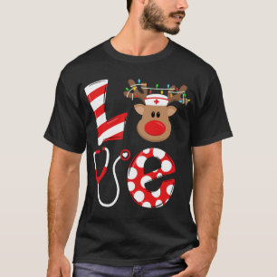 T-shirt Christmas Nurse Love NICU RN ER Père Noël Reindeer