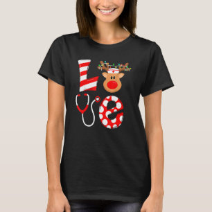 T-shirt Christmas Nurse Love NICU RN ER Père Noël Reindeer