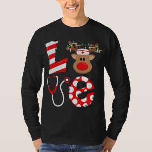 T-shirt Christmas Nurse Love NICU RN ER Père Noël Reindeer
