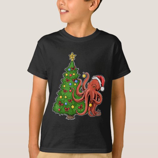 T-shirt Christmas Octopus  (Devant)