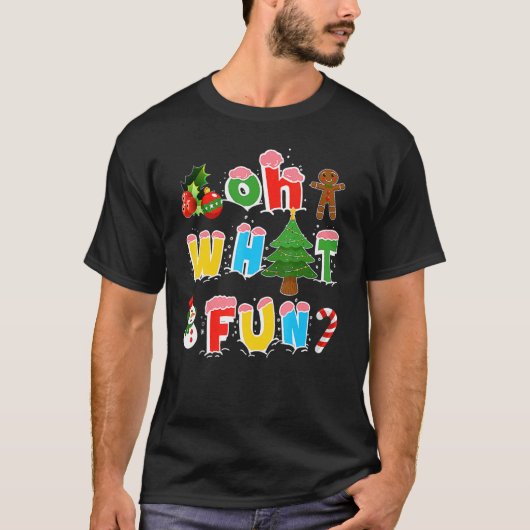 T-shirt Christmas Oh What Fun Tree Xmas Pajama Holiday Par (Devant)