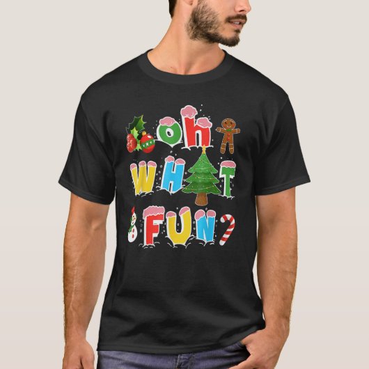 T-shirt Christmas Oh What Fun Tree Xmas Pajama Holiday Par (Devant)