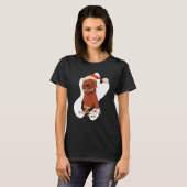 T-shirt Christmas Otter manger des biscuits (Devant entier)