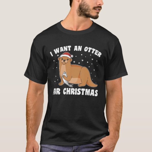 T-shirt Christmas Otter Otter For All Christmas Otters (Devant)