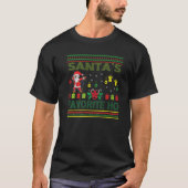 T-shirt Christmas pajamas Don't Stop Believin Santa Kids (Devant)