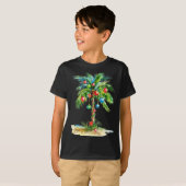T-shirt Christmas Palm Tree Light Hawaiian Trocal Xmas Men (Devant entier)