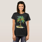 T-shirt Christmas Palm Tree Light Hawaiian Trocal Xmas Men (Devant entier)