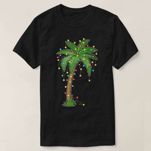 T-shirt Christmas Palm Tree Tropical Holiday Design (Design devant)
